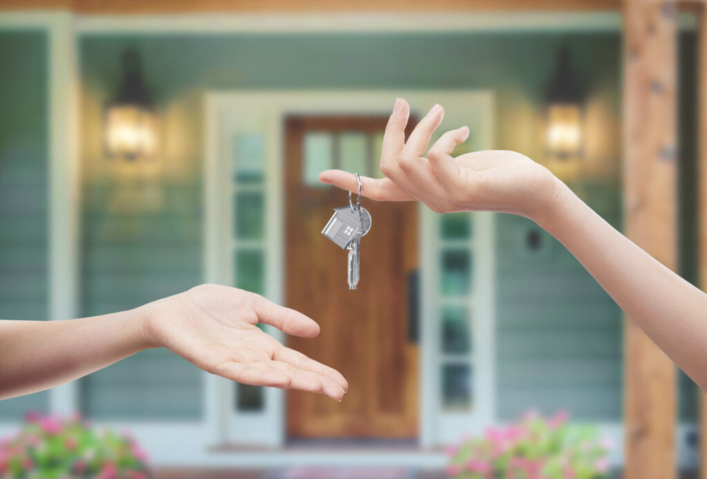 Handing over keys for a new home 