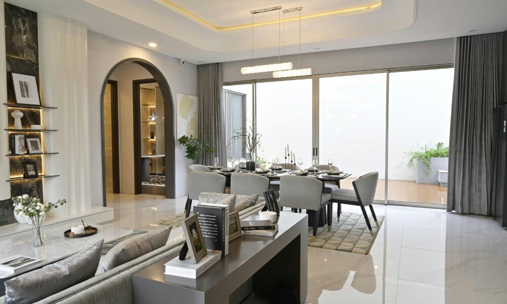 Modern open-plan luxury apartment in Leicester city centre highlighting demand for premium living driven by St Margaret’s and Waterside regeneration projects